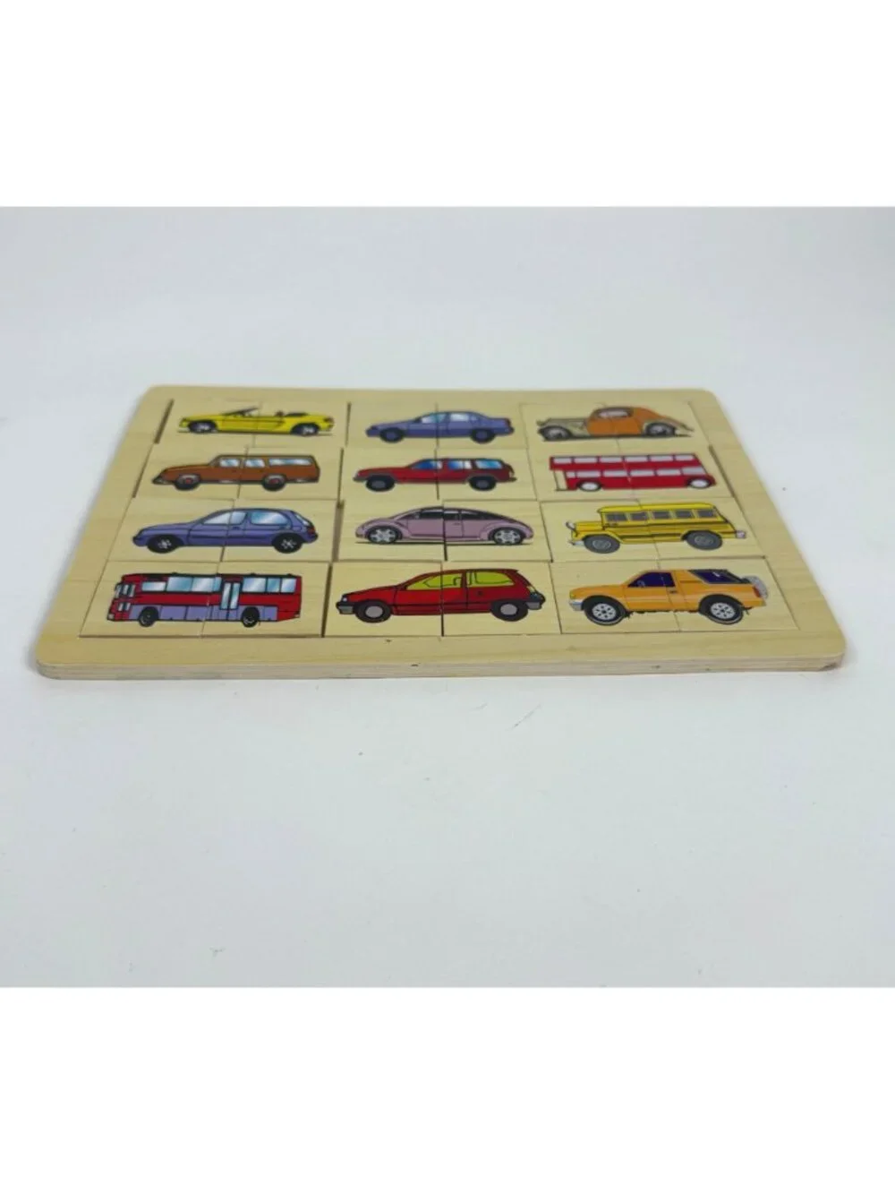 Wooden Vehicle Puzzle Montessori Matching Puzzle Game